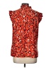 Anne Klein Animal Print Orange Sleeveless Blouse Size L - photo 2