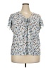 Fashion Bug 100% Polyester Blue Short Sleeve Blouse Size 22 - 24 - photo 1