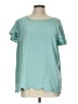 Versona 100% Polyester Teal Short Sleeve Top Size L - photo 1