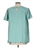 Versona 100% Polyester Teal Short Sleeve Top Size L - photo 2