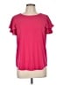 Adrianna Papell Pink Short Sleeve Top Size L - photo 1