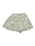 Glam 100% Polyester Metallic Silver Shorts Size S - photo 1