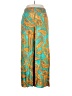 Coco Bianco 100% Rayon Paisley Teal Casual Pants Size L - photo 1