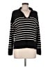 Elie Tahari Stripes Black Pullover Sweater Size M - photo 1