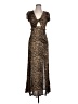 oasis 100% Viscose Animal Print Brown Cocktail Dress Size 10 - photo 1