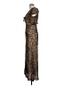 oasis 100% Viscose Animal Print Brown Cocktail Dress Size 10 - photo 5