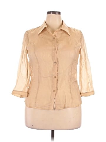 Apostrophe 3/4 Sleeve Button-Down Shirt (view 1)