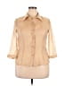 Apostrophe Tan 3/4 Sleeve Button-Down Shirt Size 16 - photo 1