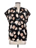 Cynthia Steffe 100% Polyester Floral Black Short Sleeve Blouse Size M - photo 1