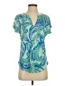 Lilly Pulitzer Paisley Teal Short Sleeve Blouse Size XS - photo 1