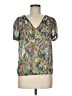 Zara Basic 100% Polyester Green Short Sleeve Blouse Size M - photo 1