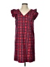 Hurley Plaid Red Casual Dress Size 10 - photo 1