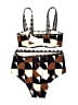 Zingara Argyle Brown Two Piece Swimsuit Size 6 - photo 2