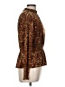 Belldini Animal Print Brown Long Sleeve Blouse Size M - photo 5