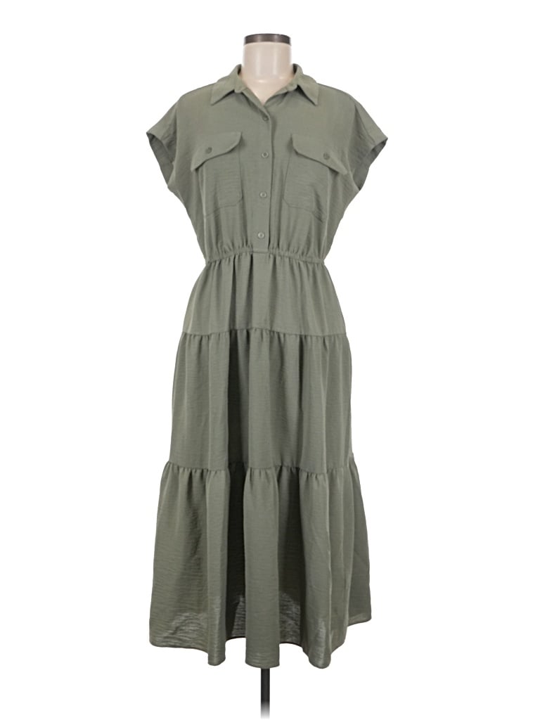 Pre-owned Dkny Casual Dress In Gray