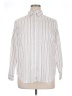 Roaman's 100% Cotton Stripes Ivory Long Sleeve Button-Down Shirt Size 14 - photo 1