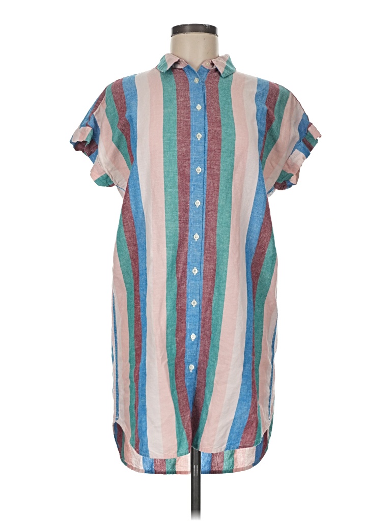 Pre-owned Madewell Short Sleeve Button Down Shirt In Blue