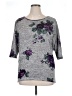 Bobbie Brooks Floral Gray 3/4 Sleeve T-Shirt Size XL - photo 1