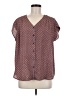 Pleione 100% Polyester Polka Dots Brown Short Sleeve Blouse Size M - photo 1