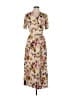 Tiny 100% Rayon Floral Brown Casual Dress Size L - photo 1