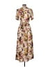 Tiny 100% Rayon Floral Brown Casual Dress Size L - photo 2
