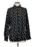 Merona 100% Polyester Polka Dots Black Long Sleeve Blouse Size L - photo 1