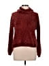 Pink Rose 100% Polyester Tweed Burgundy Turtleneck Sweater Size L - photo 1