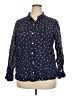Gap Animal Print Blue Long Sleeve Button-Down Shirt Size XXL - photo 1