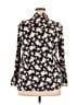 De Collection 100% Rayon Floral Blue Long Sleeve Blouse Size XL - photo 2