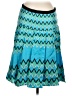 Tibi 100% Silk Argyle Teal Silk Skirt Size 6 - photo 1