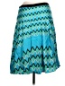 Tibi 100% Silk Argyle Teal Silk Skirt Size 6 - photo 2
