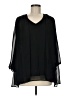 Sag Harbor 100% Polyester Black 3/4 Sleeve Blouse Size M - photo 1