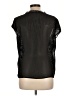 August Silk 100% Polyester Black Short Sleeve Blouse Size L - photo 2