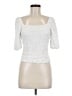Pieces White Short Sleeve Top Size M - photo 1