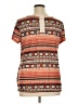 Eyeshadow 100% Polyester Orange Short Sleeve Top Size XL - photo 2