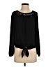 XOXO 100% Polyester Black Long Sleeve Blouse Size S - photo 1