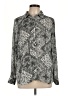 Rose + Olive 100% Polyester Paisley Silver Long Sleeve Blouse Size L - photo 1