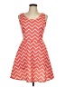 No Boundaries Chevron-herringbone Orange Casual Dress Size L - photo 1