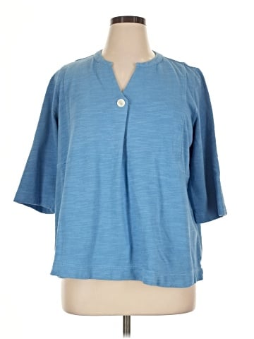 Purejill 3/4 Sleeve Button-Down Shirt (view 1)