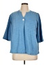Purejill Blue 3/4 Sleeve Button-Down Shirt Size XL - photo 1