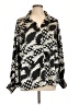 First Love 100% Polyester Animal Print Silver Long Sleeve Blouse Size L - photo 1