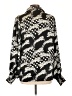 First Love 100% Polyester Animal Print Silver Long Sleeve Blouse Size L - photo 2