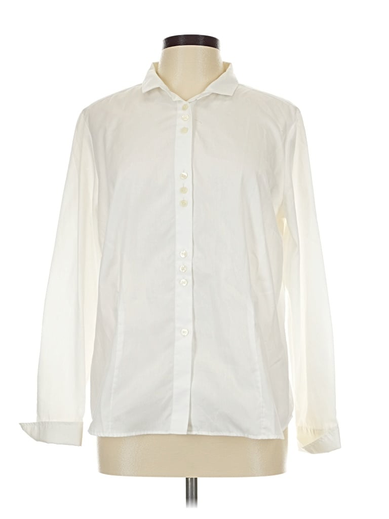 Pre-owned Eterna Long Sleeve Button Down Shirt In Ivory