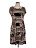 Connected Apparel Paisley Brown Casual Dress Size L - photo 1