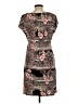 Connected Apparel Paisley Brown Casual Dress Size L - photo 2