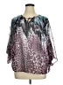 Jennifer Lopez 100% Polyester Animal Print Purple 3/4 Sleeve Blouse Size 1X - photo 1