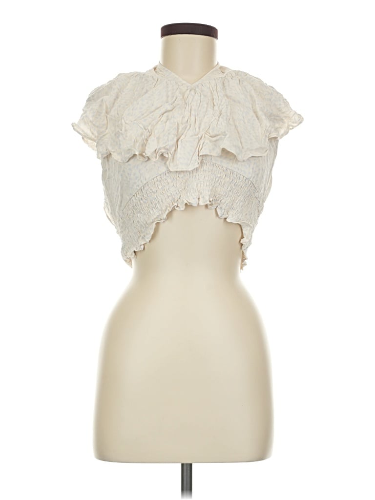 Pre-owned Open Edit Sleeveless Blouse In Ivory