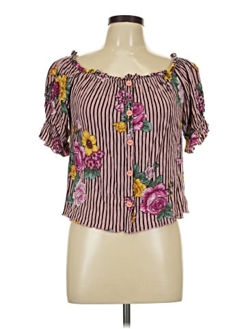 Chocolate Short Sleeve Blouse (view 1)