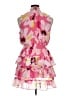 1.State 100% Polyester Print Pink Cocktail Dress Size XL - photo 2