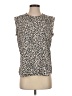 DKNY 100% Polyester Animal Print Ivory Sleeveless Blouse Size S - photo 1